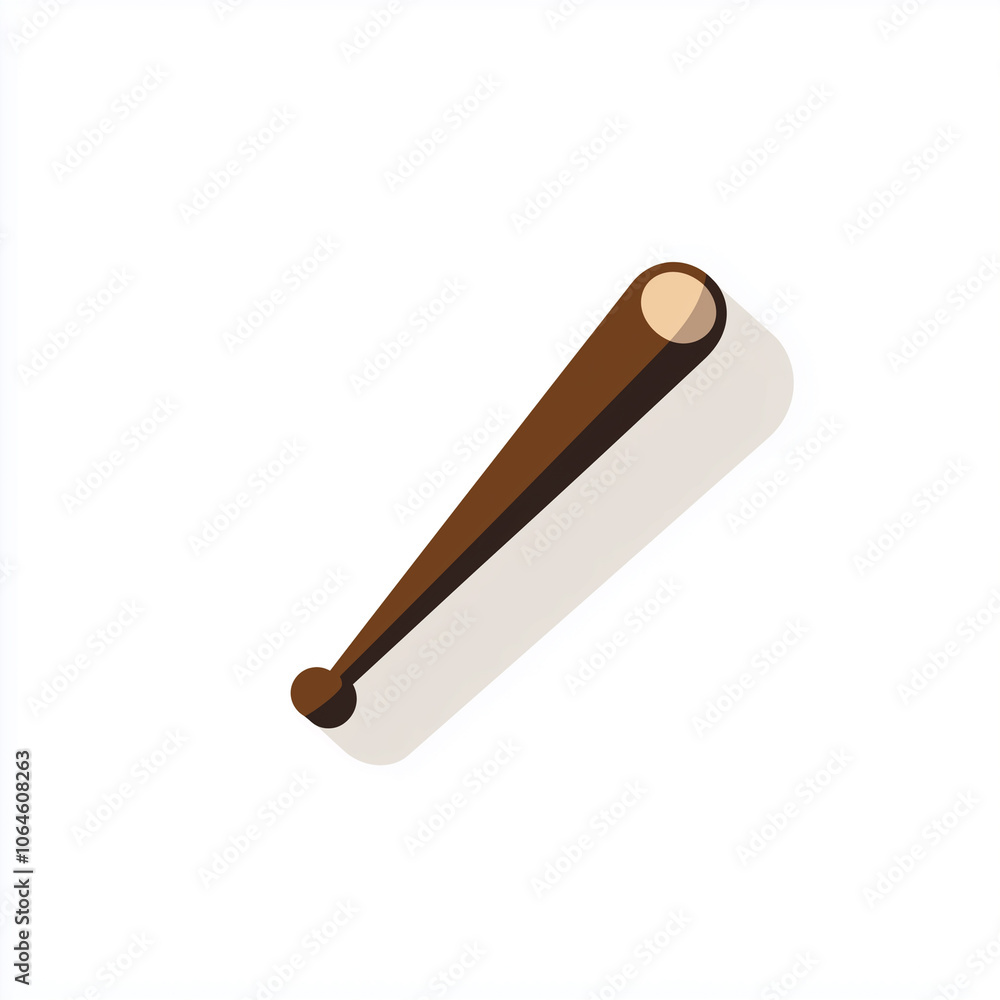 Obraz premium Minimalist Baseball Bat Icon on White Background
