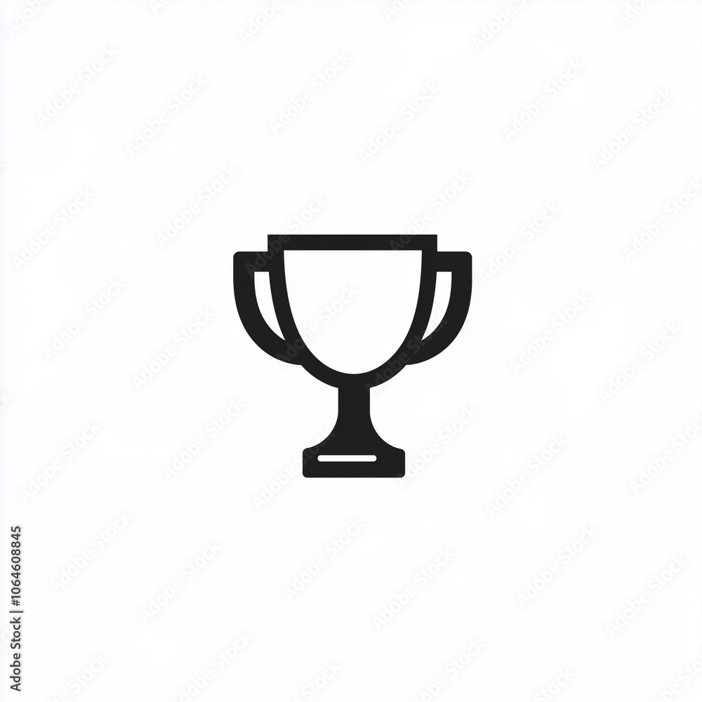 Minimalist Trophy Icon on White Background Minimalist Trophy Icon on White Background