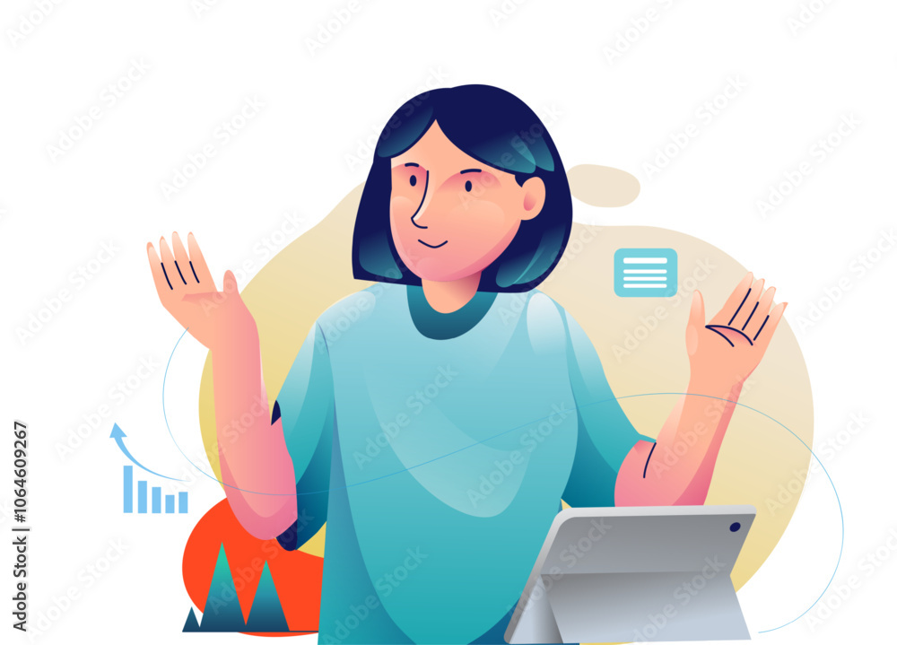 Business concept illustrations. Modern flat design illustration of Data Analysis.