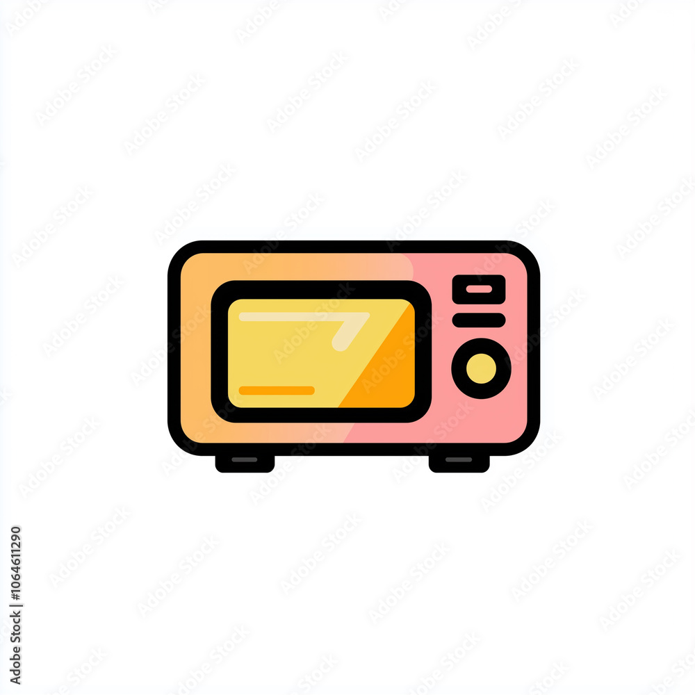 Minimalist Microwave Icon on White Background Minimalist Microwave Icon on White Background
