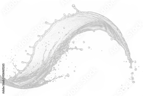 Dynamic High Detailed Water Splash Against on a Transparent Background