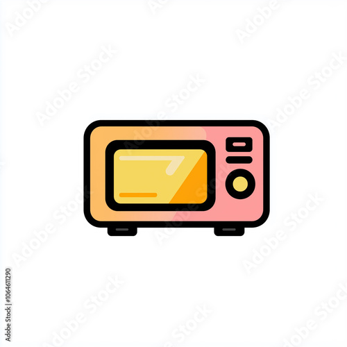 Minimalist Microwave Icon on White Background