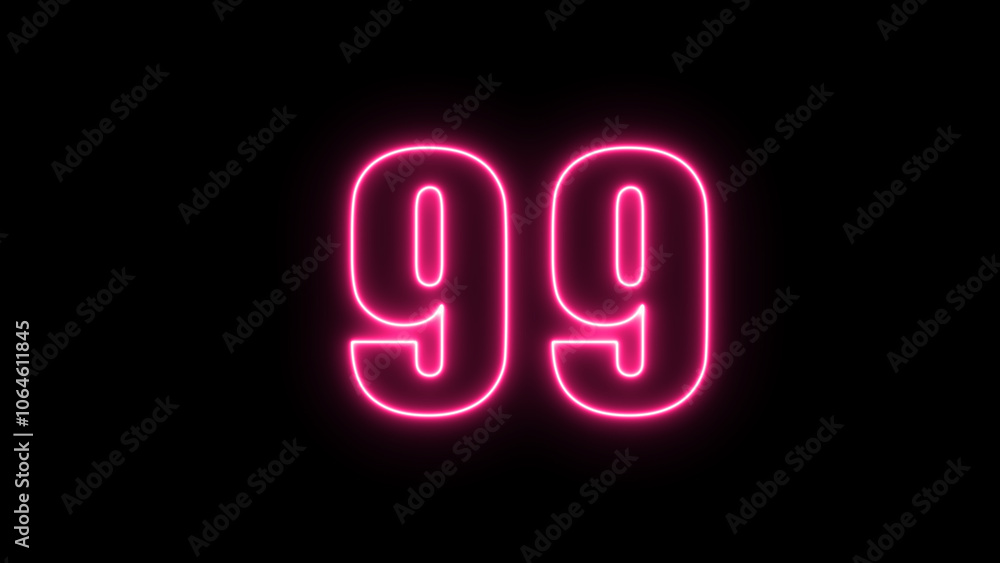 Neon number with alpha channel, the best digital symbol, 3d render, Education concept.Glowing Alphabet Letter of neon number Neon number with alpha channel, the best digital symbol, 3d render, Education concept.Glowing Alphabet Letter of neon number