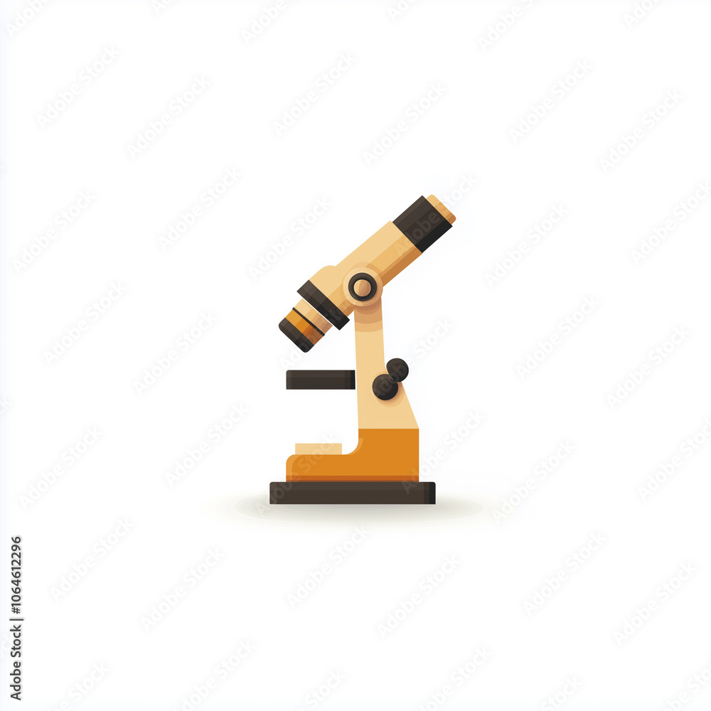 Minimalist Microscope Icon on White Background Minimalist Microscope Icon on White Background