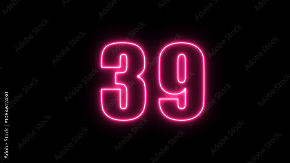 Neon number with alpha channel, the best digital symbol, 3d render, Education concept.Glowing Alphabet Letter of neon number Neon number with alpha channel, the best digital symbol, 3d render, Education concept.Glowing Alphabet Letter of neon number