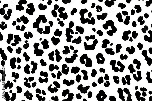 Black and White leopard skin pattern for background , isolated on white background, , copy space for text,