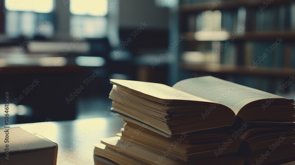 Fototapeta premium close-up photo of a stack of books with copy space