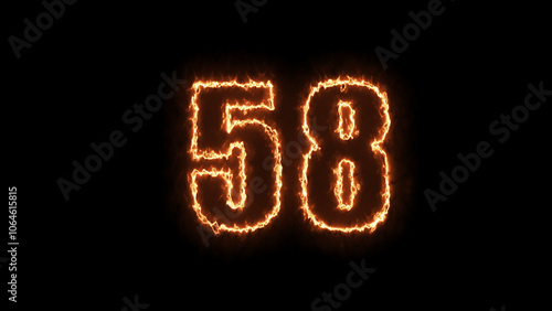 Abstract sports Light out technology and with number, Educational mathematics concept with neon letter, black background. Educational concept