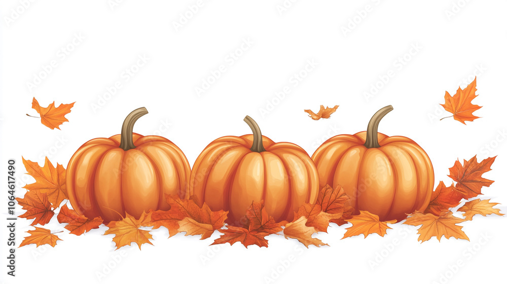 Colorful pumpkins and autumn leaves create a festive fall display for seasonal celebrations Colorful pumpkins and autumn leaves create a festive fall display for seasonal celebrations