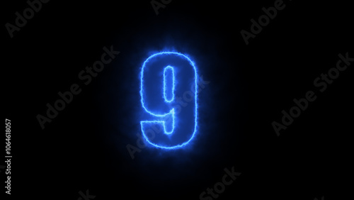 Abstract neon countdown timer number illustration. neon numbers 1 to 100, light banner, neon signboard, nightly bright advertising, light