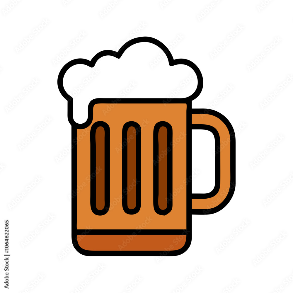 mug of beer, brown icon mug of beer, brown icon