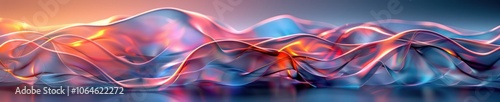 Iridescent Wavy Shapes - Abstract Background Design 