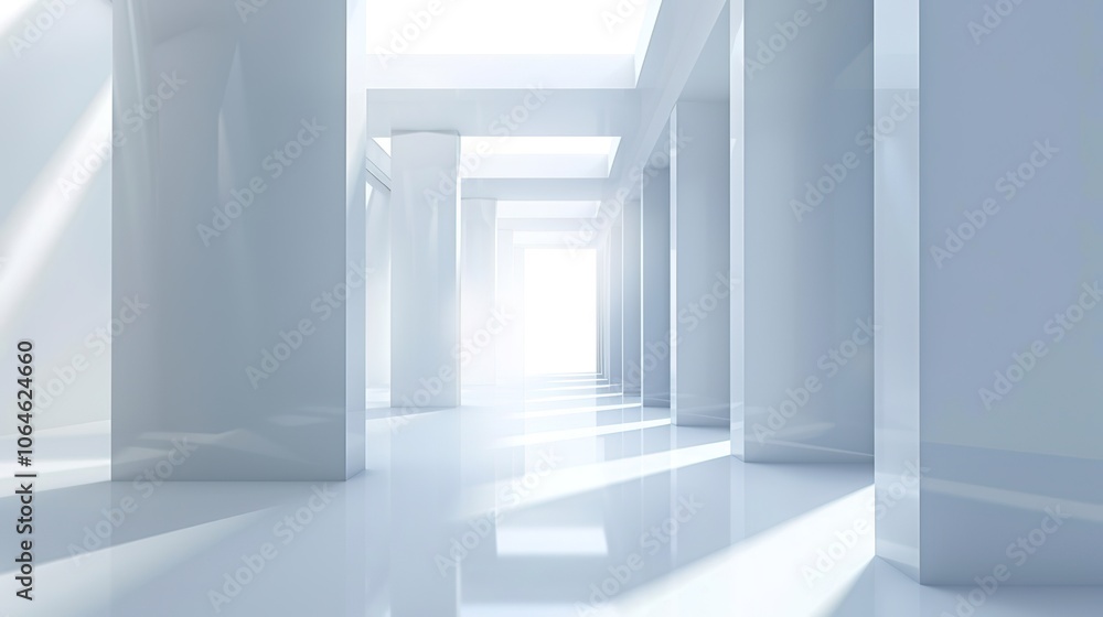 Fototapeta premium Grey White Line Building Structure 3D Background - a modern and architectural visual. The grey and white lines create a striking and structured atmosphere.