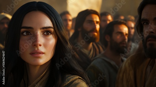 Portrait of Mary Magdalene in the crowd. photo