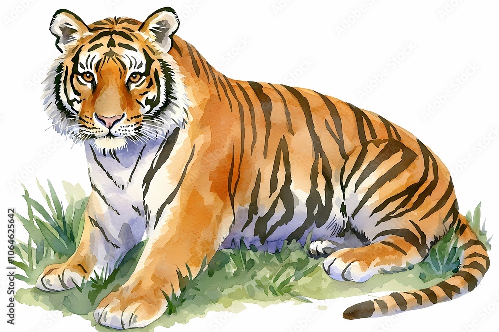 Obraz premium Majestic Tiger Staring in Lush Jungle Setting