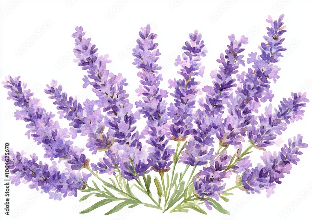Set of violet lavender flowers elements. isolated Set of violet lavender flowers elements. isolated