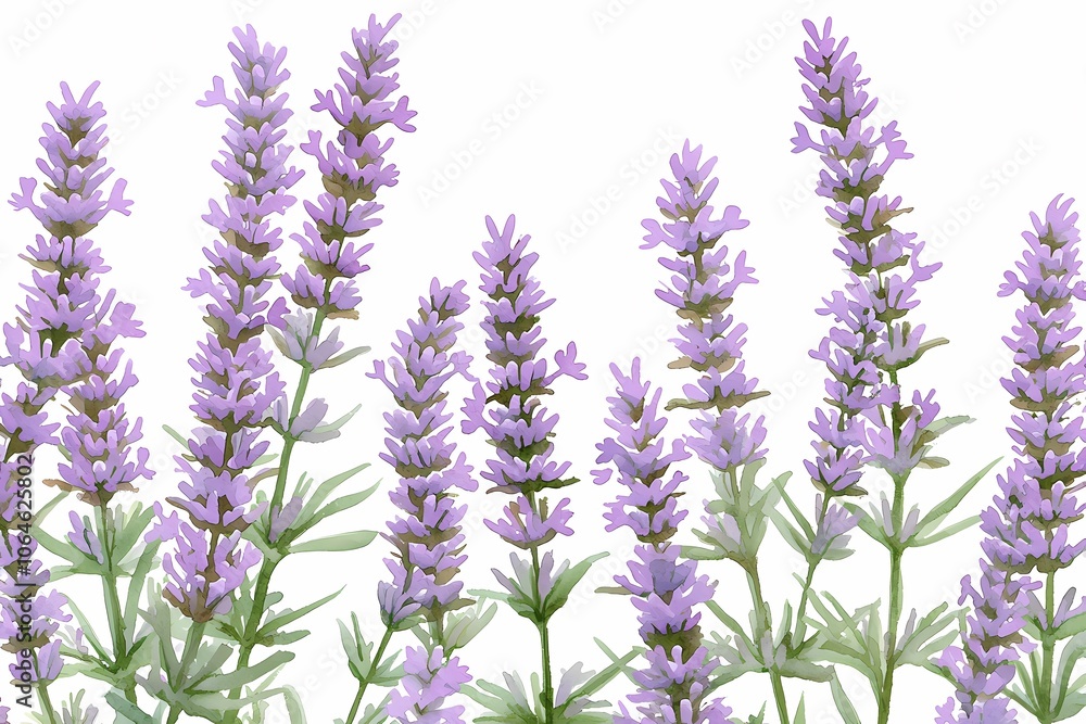 Lavender Fields in Full Bloom with Soothing Purple Hues Lavender Fields in Full Bloom with Soothing Purple Hues