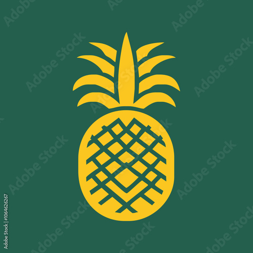 Pineapple Silhouette Vector Art illustration for bussines logo