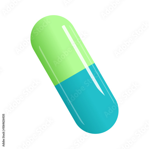 Vector illustration of a medicinal capsule, medicine pill. Isolated on a white background