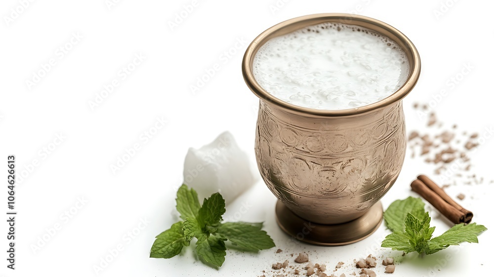 Airan or kefir drink, fermented milk drink, fermented probiotics on a white background Airan or kefir drink, fermented milk drink, fermented probiotics on a white background