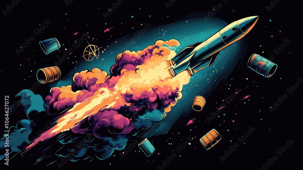 Naklejka premium Rocket, Generative AI