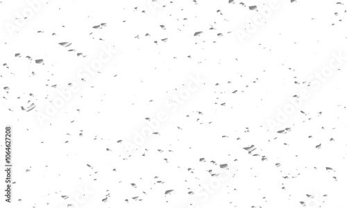 Silver shiny glitter sparkle confetti falling down on transparent background. Vector illustration.