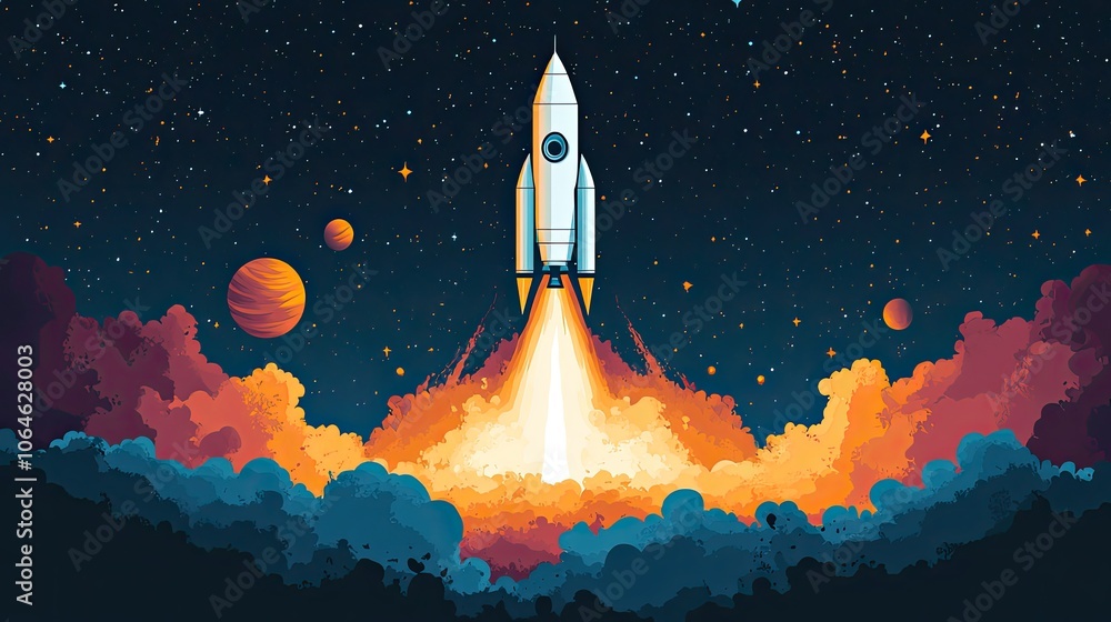 Naklejka premium Rocket, Generative AI