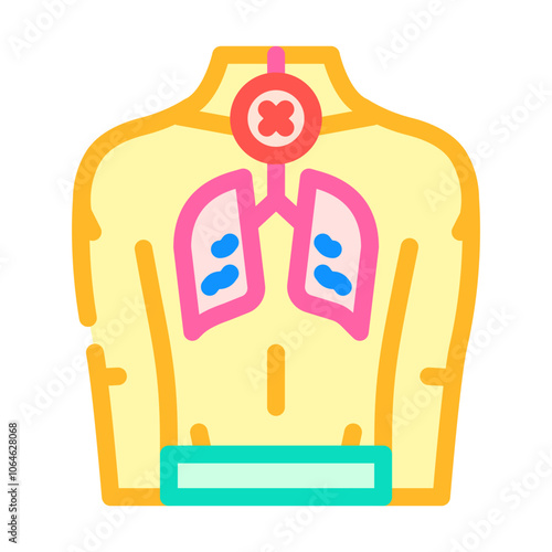 shortness of breath disease symptom color icon vector. shortness of breath disease symptom sign. isolated symbol illustration
