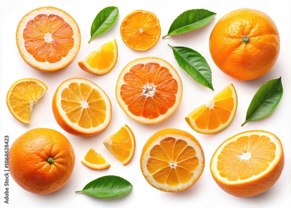 Isolated Illustrations of Orange Slices - Vibrant Citrus Fruit Designs for Conceptual Photography Isolated Illustrations of Orange Slices - Vibrant Citrus Fruit Designs for Conceptual Photography