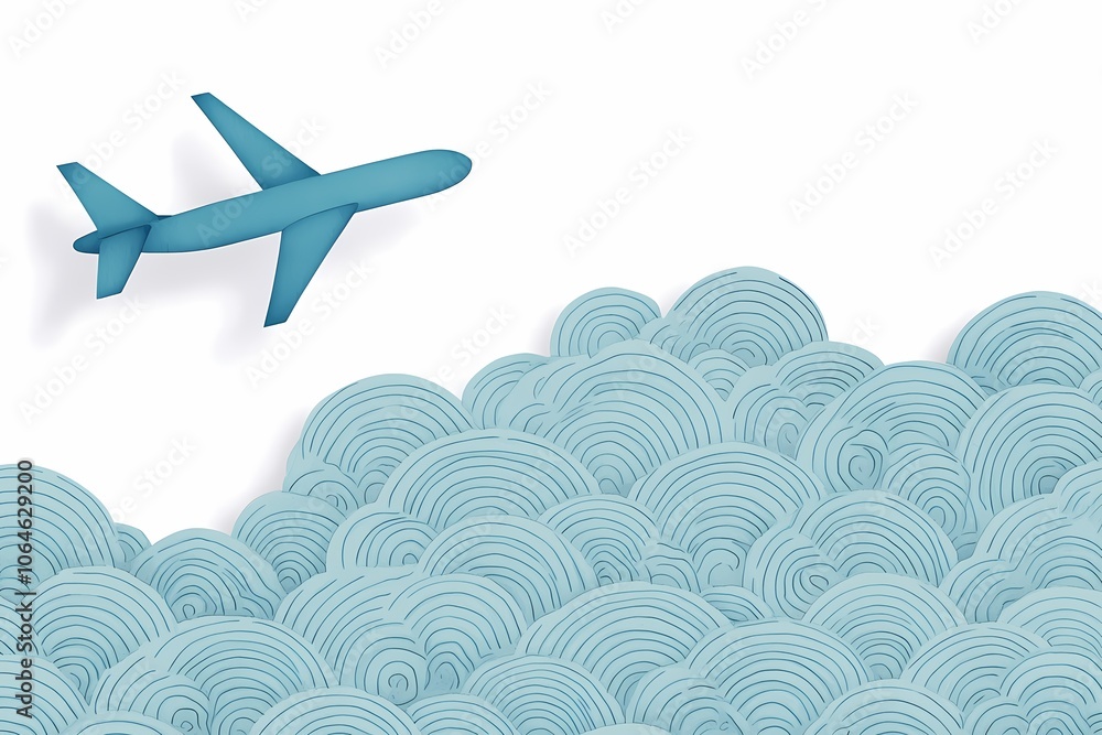 Airplane Flying Above Swirling Clouds Airplane Flying Above Swirling Clouds