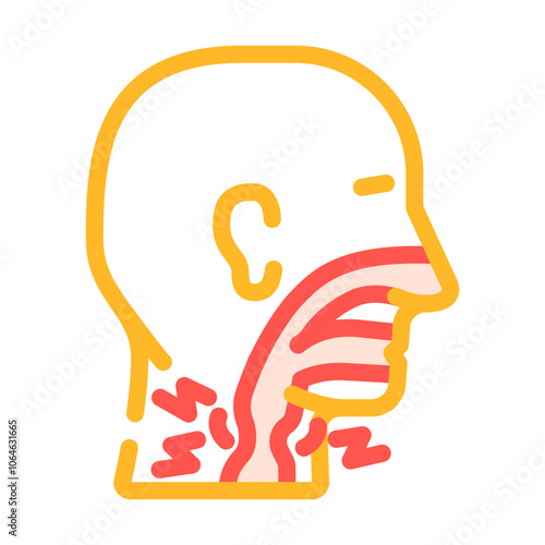 difficulty swallowing disease symptom color icon vector. difficulty swallowing disease symptom sign. isolated symbol illustration