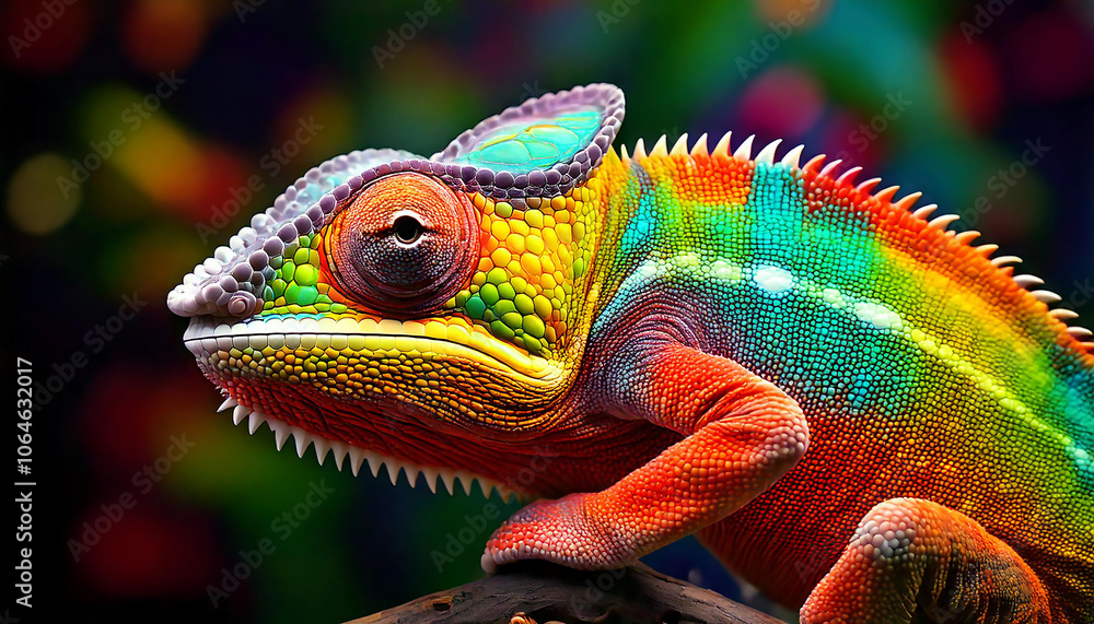 Colorful chameleon in vibrant high resolution Colorful chameleon in vibrant high resolution