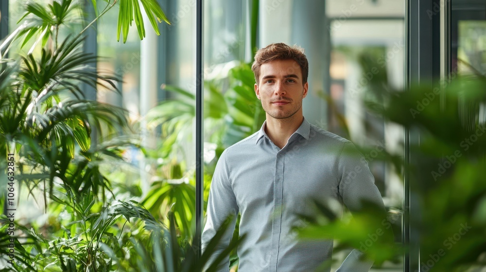 The Man Among Lush Plants The Man Among Lush Plants