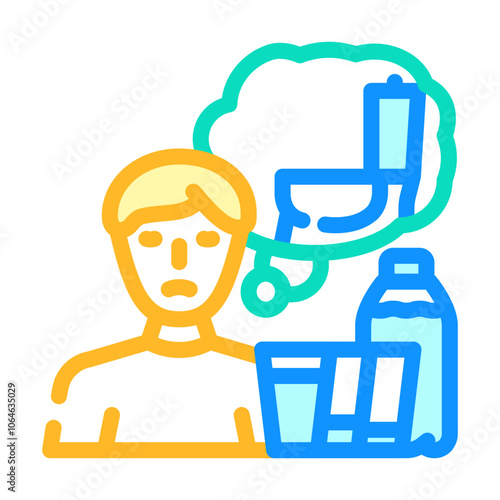 excessive thirst urination disease symptom color icon vector. excessive thirst urination disease symptom sign. isolated symbol illustration