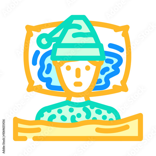 night sweats disease symptom color icon vector. night sweats disease symptom sign. isolated symbol illustration