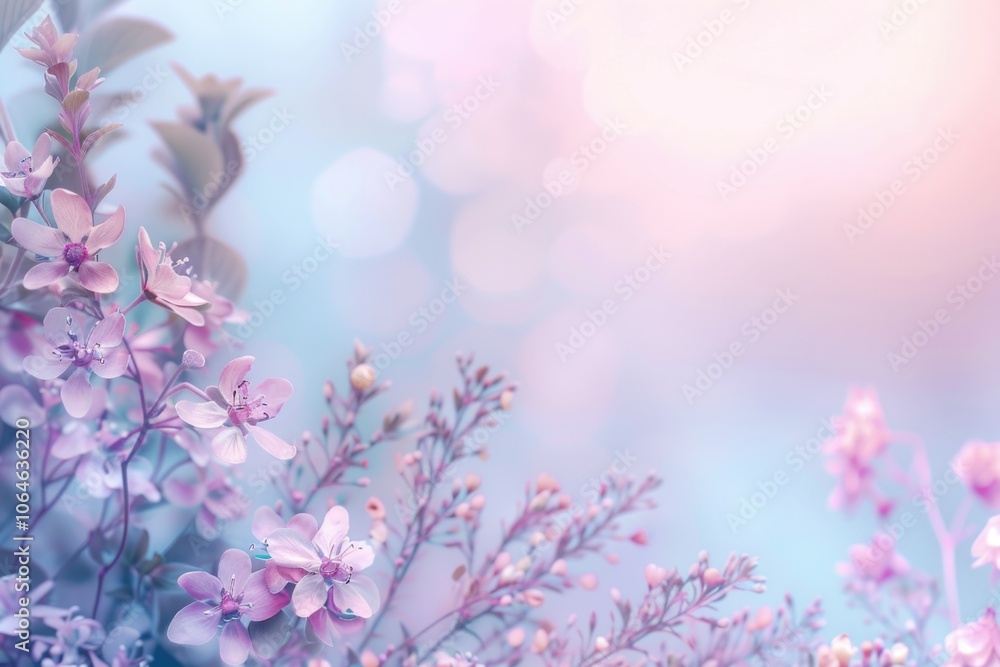 Beautiful pastel floral border beautiful blurred background shallow depth of field Beautiful pastel floral border beautiful blurred background shallow depth of field