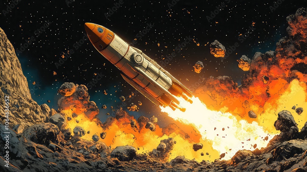 Naklejka premium Rocket, Generative AI