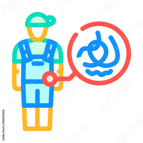 kid boy helminth worm color icon vector. kid boy helminth worm sign. isolated symbol illustration