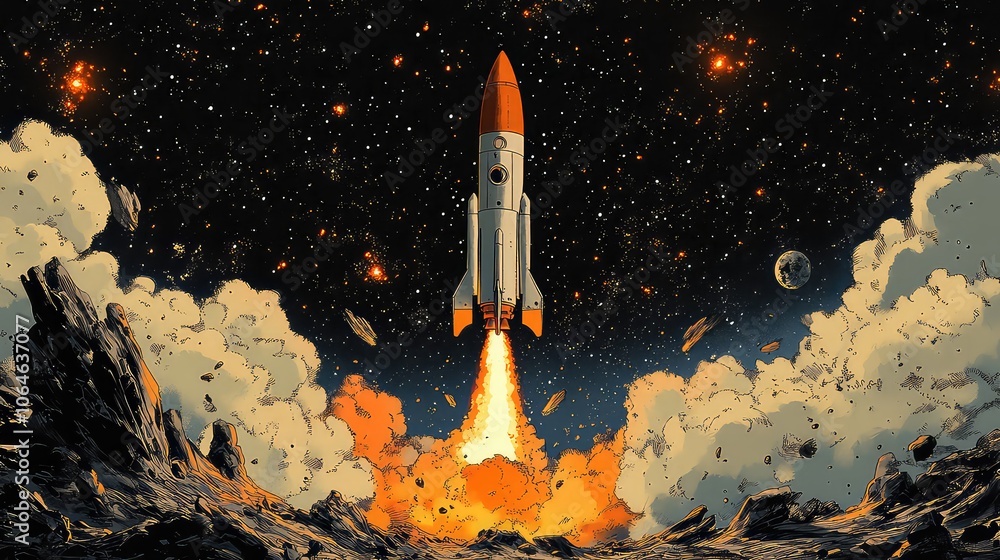 Fototapeta premium Rocket, Generative AI