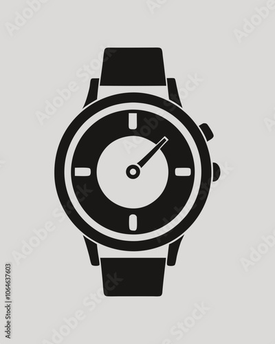 Minimalist Watch Silhouette Vector – Icon for Time, Clock, and Watch Design Projects. Best hand watch Silhouette Vector illustration.