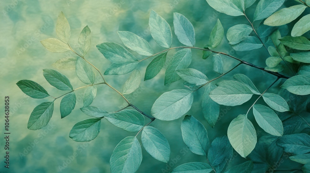 A unique macro close-up of green foliage on a soft background, featuring delicate leaf textures in a refreshing, natural design A unique macro close-up of green foliage on a soft background, featuring delicate leaf textures in a refreshing, natural design