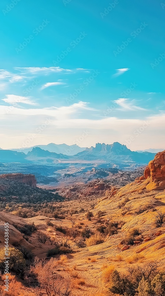 Fototapeta premium Colorful Desert Landscape with Sandstone Cliffs