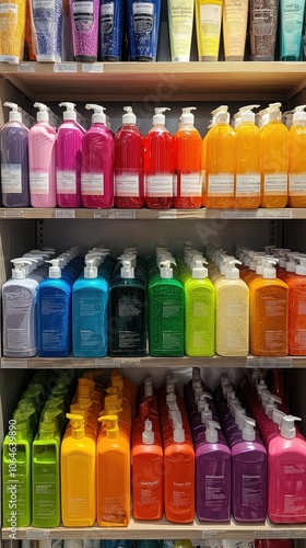 Vibrant Display of Laundry Soaps and Detergents