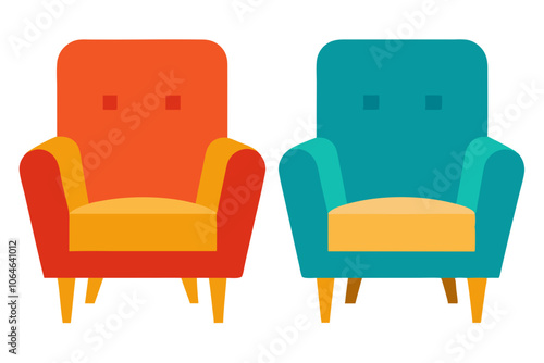 Armchairs | isolated vector illustration on white background