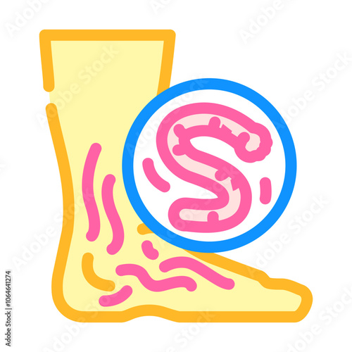 hookworm parasite color icon vector. hookworm parasite sign. isolated symbol illustration