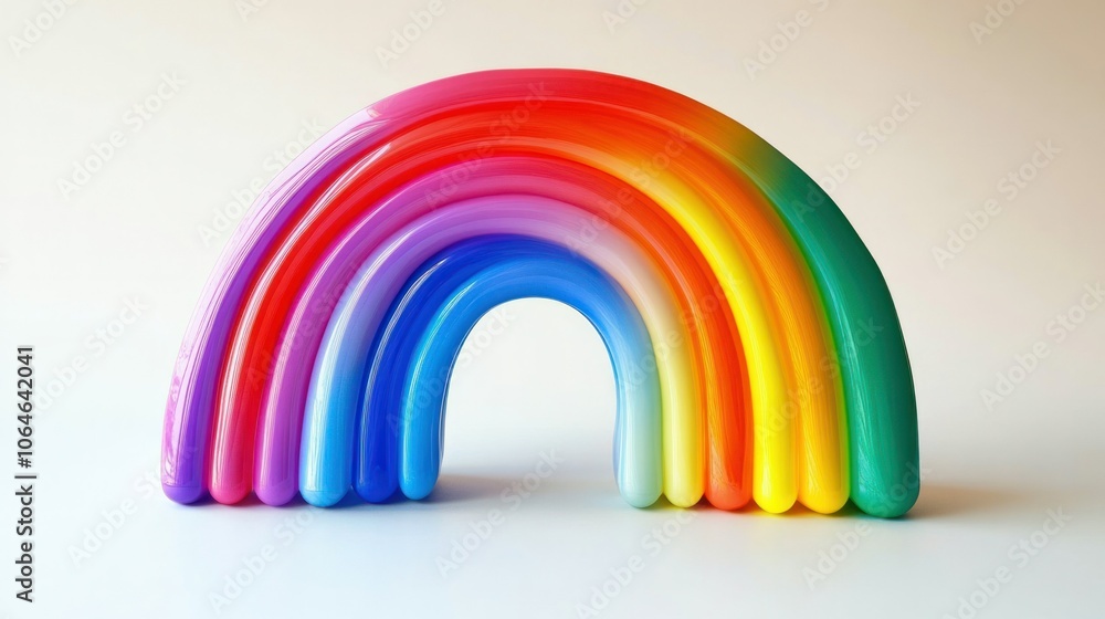 Colorful rainbow isolated against a white background, highlighting each color of the arc Colorful rainbow isolated against a white background, highlighting each color of the arc