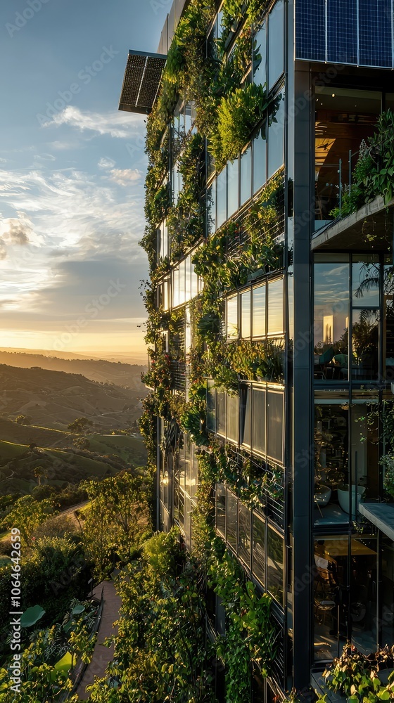 Fototapeta premium Sustainable Eco-Friendly Building with Integrated Design