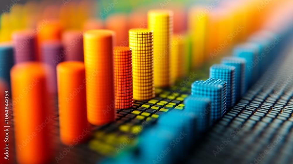 Colorful 3D Graph Blocks in Abstract Design Colorful 3D Graph Blocks in Abstract Design