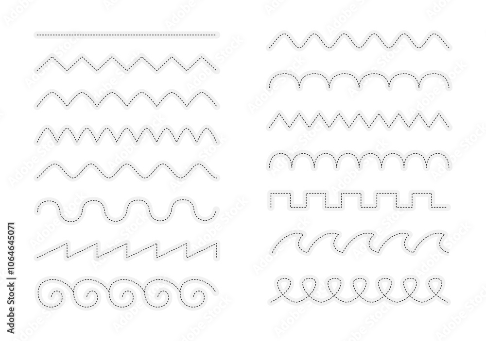 Tracing line for preschool or kindergarten. Practice writing skill Tracing line for preschool or kindergarten. Practice writing skill