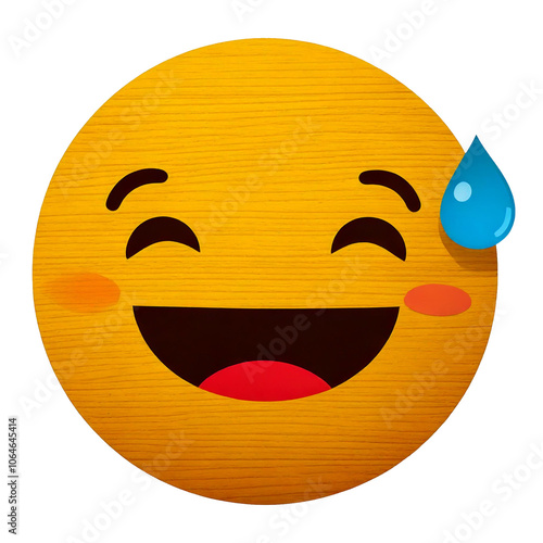 silly and cute smiley emoji, wood pattern emoji
